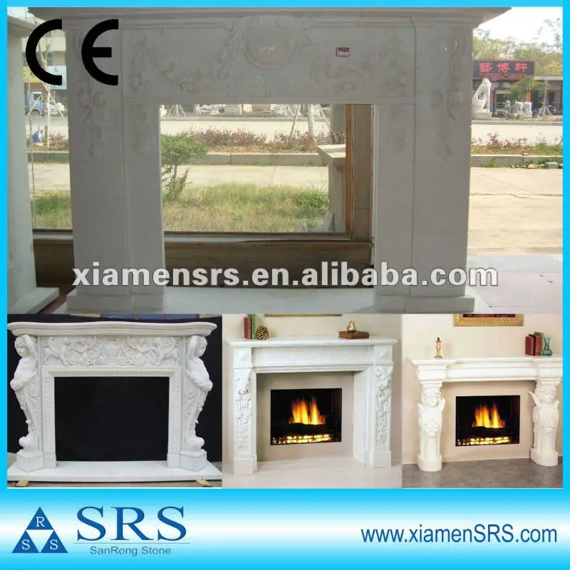 Diseño moderno elegante porcelana chimenea de mármol blanco ... Chimenea Elegantes diseño