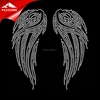 crystal custom hotfix angel wings rhinestones transfer black t shirt