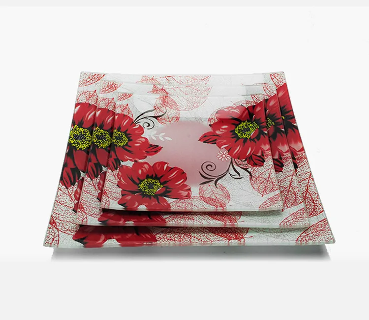 clear glass square plate