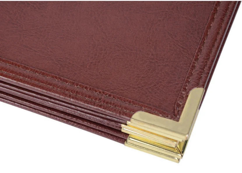 High Class Luxury Fake Leather Menu Holder With Metal Corner Buy