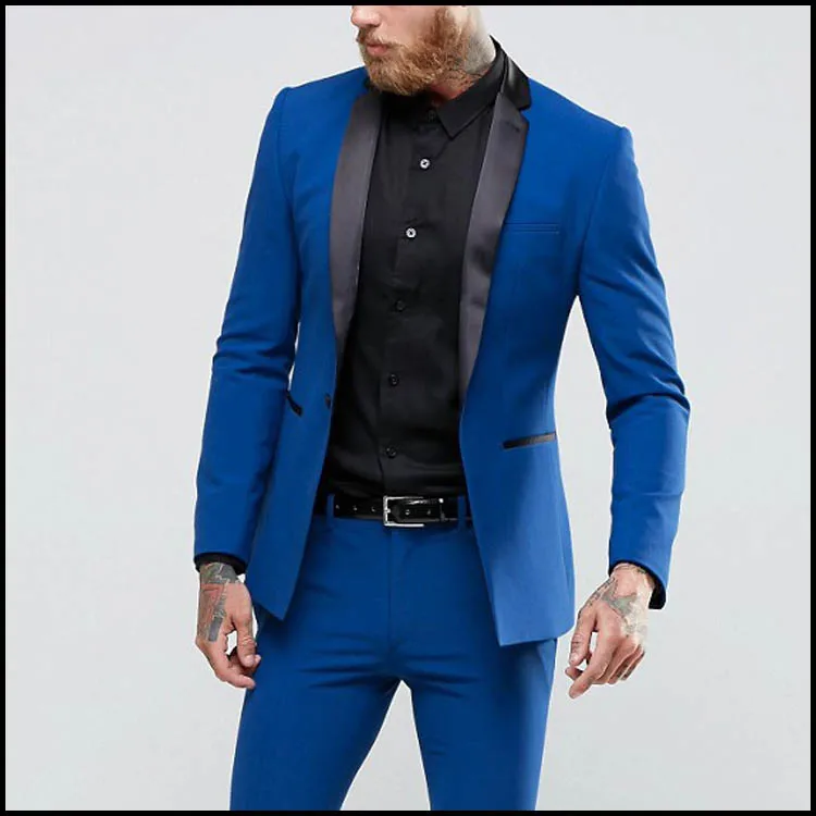 Custom Made Stretchy High Neck Coat Jacket Men Blue Blazer - Buy Men ...