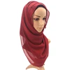 FD Cheap wholesale Women Pearl Chiffon Hijab Scarves Bubble Chiffon Muslim Scarf