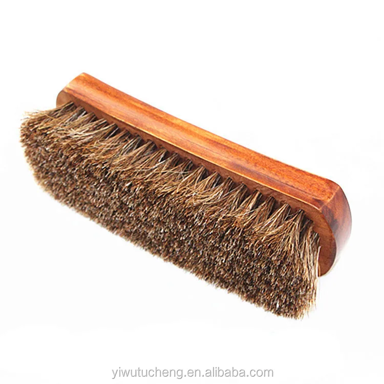 Solid Wood Horse Hair Brush Oiled And Polished To Gray Maintenance