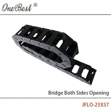 JFLO 1 Meter 25x57mm CNC Router Cable Chain Wire Carrier Cable Drag Chain Bridge Open on Both Sides with end Joints Tanks chain