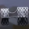 SJB0100 Cool Punk Rock Gothic Scroll Armor Joint Knuckle Two Finger Double Rings 925 Sterling Silver