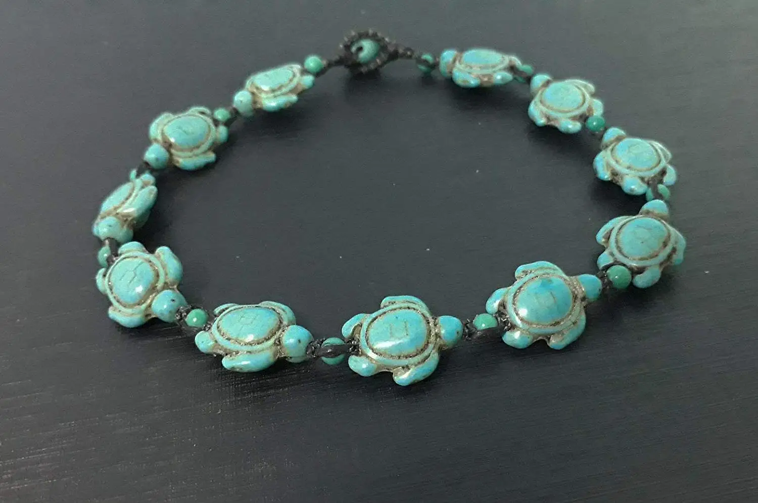Turquoise turtle stone anklets,men anklets,women anklets,fashion anklets,gift anklets,strands anklets,blue anklets