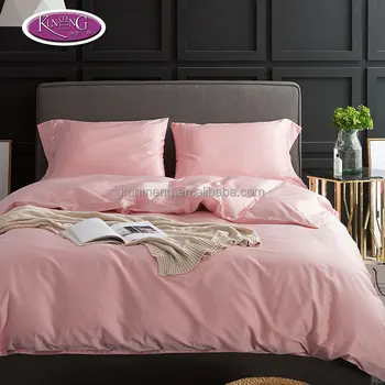Fancy Bed Cover Family Size Cute Pink Solid Color Bedding Sheets