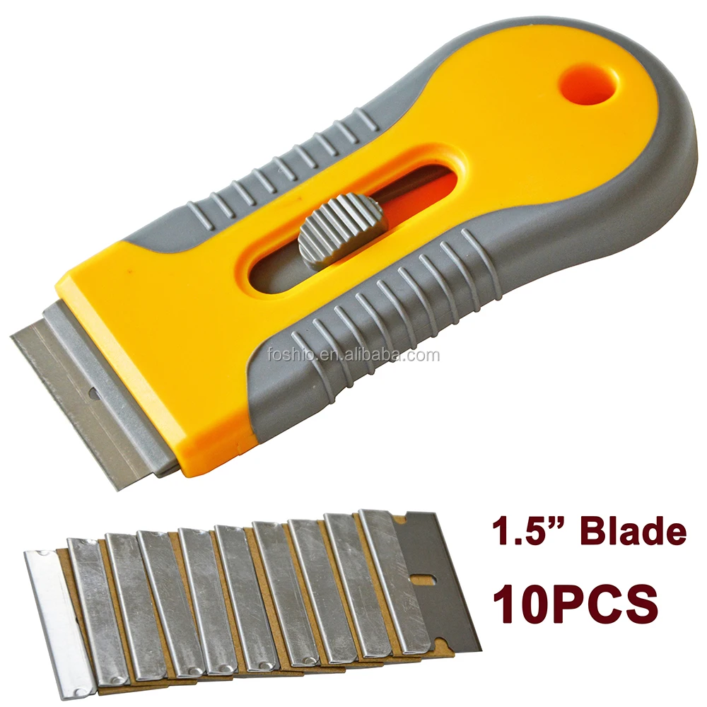 Custom Logo Retractable Box Cutter Sticker Removal Scraper Plastic