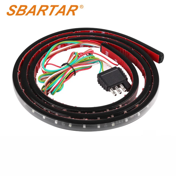 60 Inch 2-Row LED Truck Tailgate Light Bar Strip Red/White Reverse Stop Turn Signal Running for SUV RV Trailer