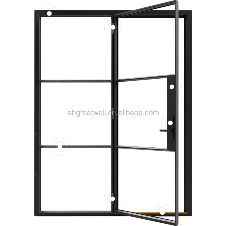 industrial modern design swing upvc glass doors metal frames reclaimed steel windows french factory style