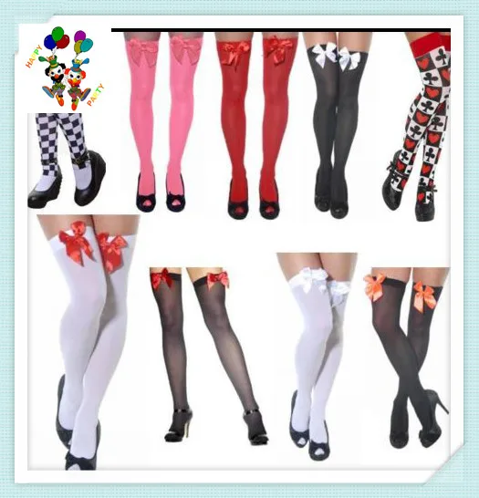 1876 Ladies Womens Stockings Hold Ups with Bow Fancy Dress Costume Accessory_.jpg
