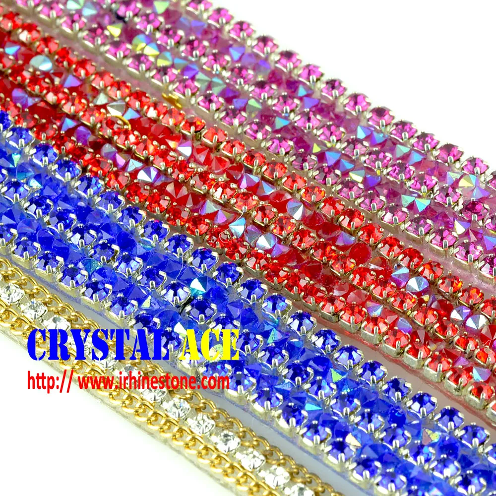 10 yards Sliver tone Rhinestone cup chain, crystal rhinestone chain trimming