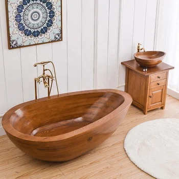 China Manufacturer Imported Oak Portable Wooden Bathtub With Seat - Buy