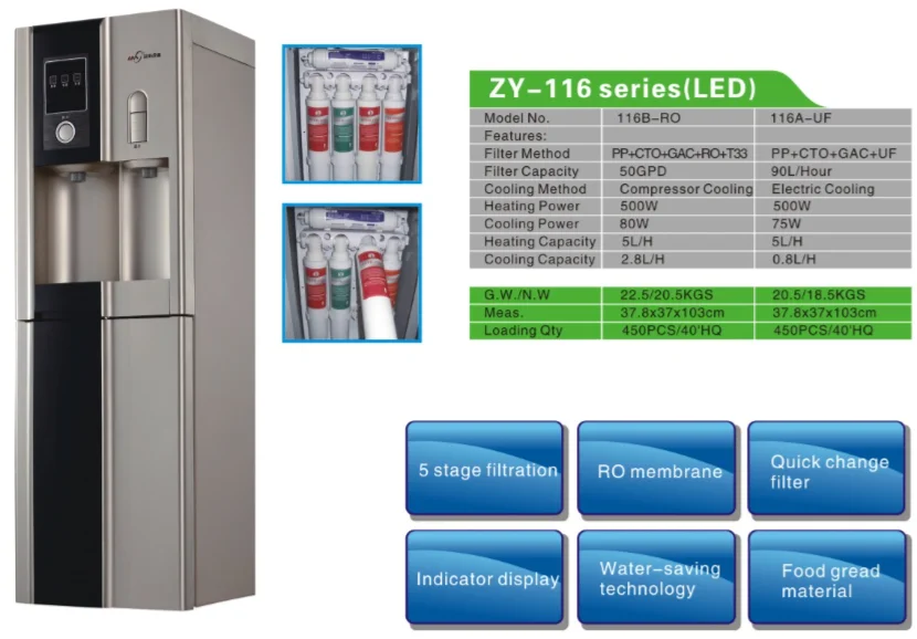 Popular Selling Zy116b Ro Classic 5 Stage Filtration Water Dispenser