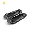 Ladies tops latest design rollable ballet flats fold up ballerina shoes in bag