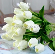 12 pieces/lot, Artificial flower high quality real touch PU Tulip desktop wedding home decoration gift multi-color