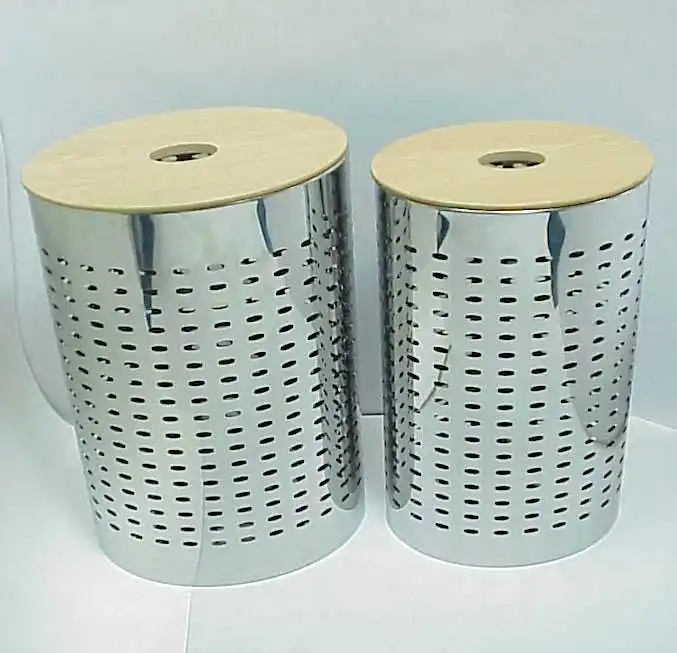 用皮革手柄覆盖 flurried flakes 经典椭圆形洗衣箱