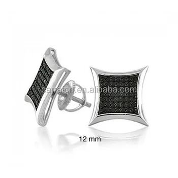 Sterling Silver Earrings Mens Hip Hop Stud Micro Pave Sterling Silver Earrings Mens Hip Hop Stud Micro Pave Setting Men Jewelry