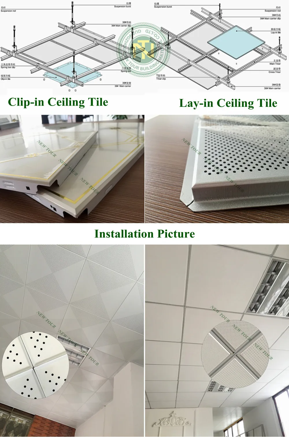 Perforated Aluminum Ceiling Tiles 300x300 300x600 600x600 Metal