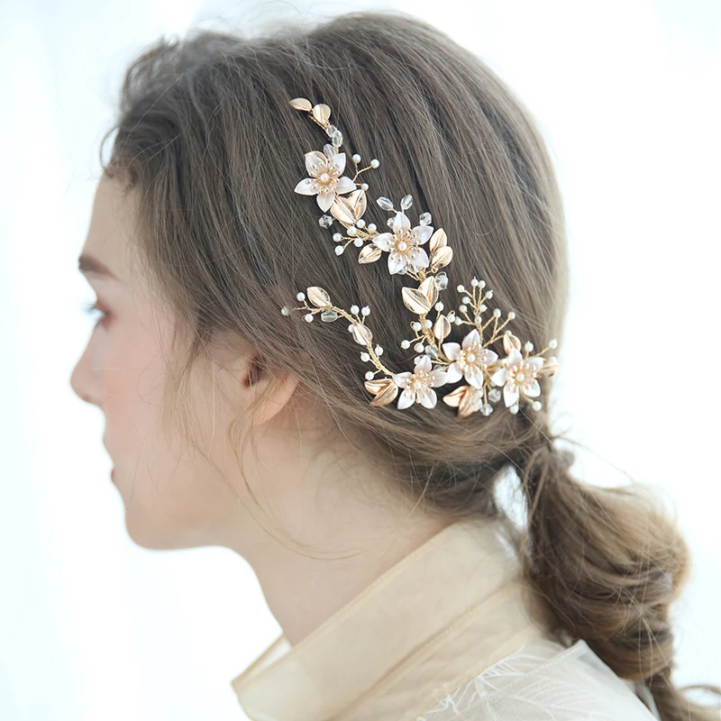 Newest Design Bridal Hair Accessories Jewelry Pearl Side Hairband