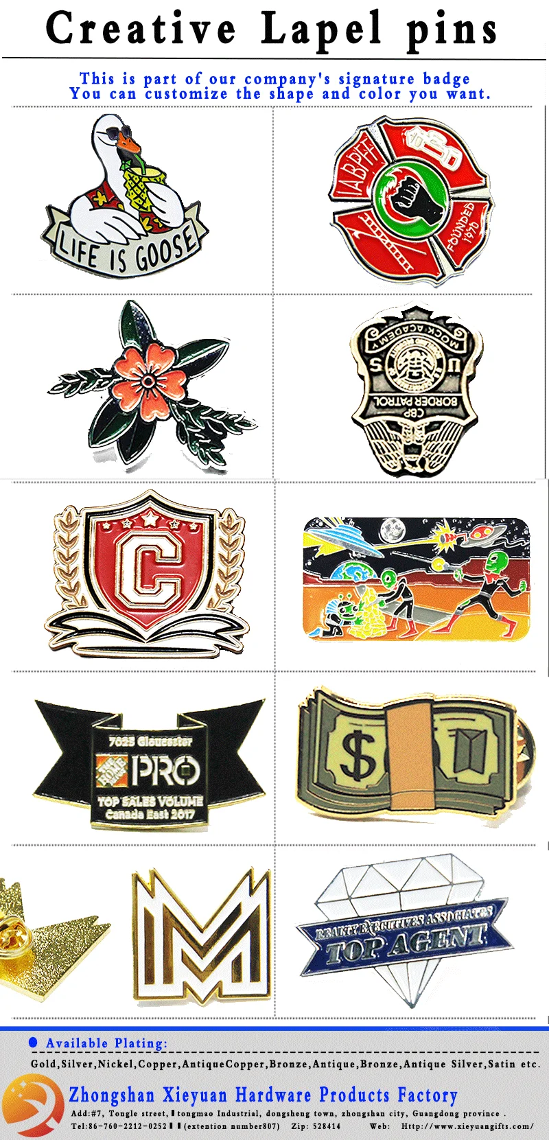 High Quality Custom Metal 3D Antique Souvenir Eagle arm badge Lapel Pins