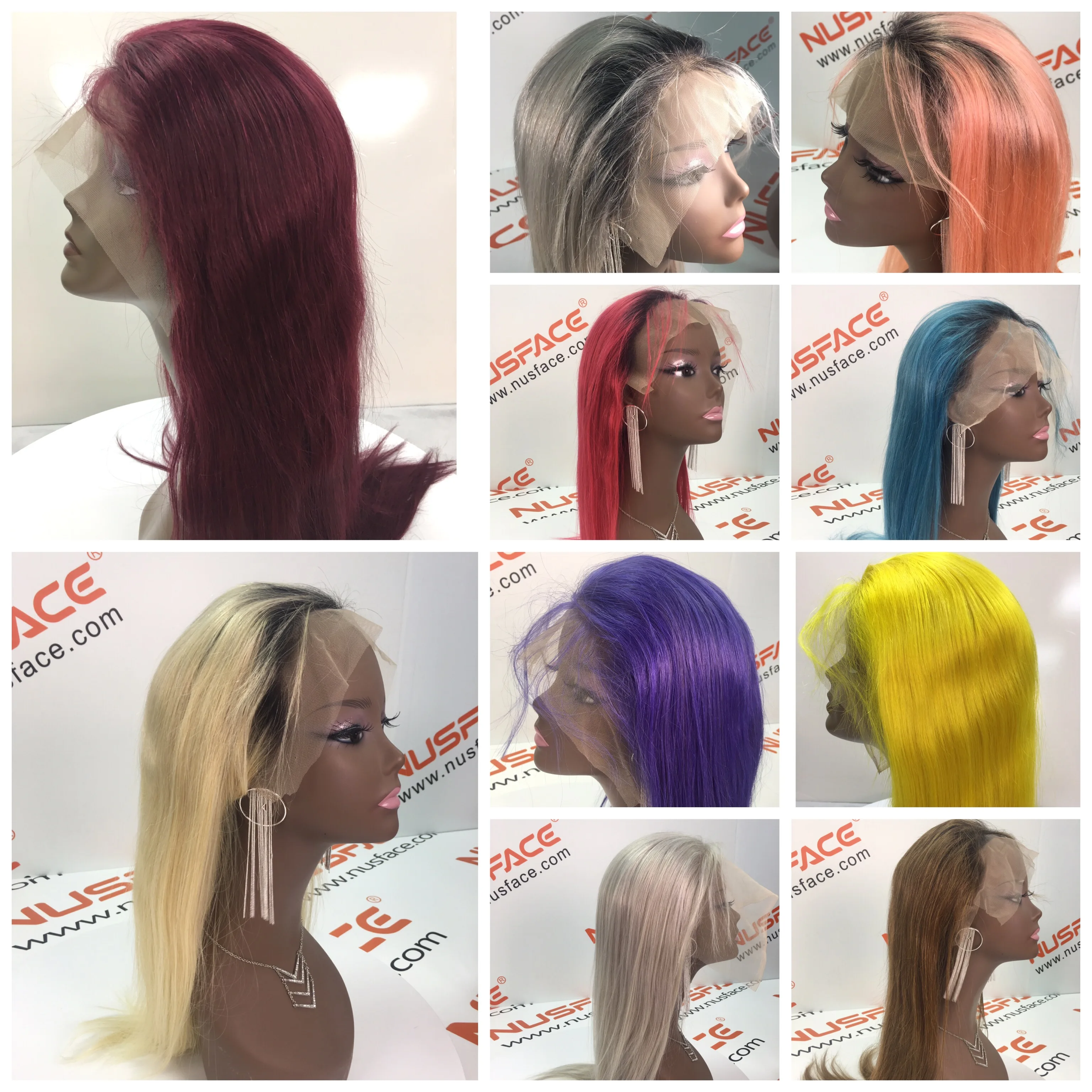 Custom Wig Half Lace Remy Hair 13 4 Yellow Gray Pink Purple Blue Green Orange Color Straight Bob Hair Wigs Pre Plucked Hair Line Buy Custom Wig Lace Front Wig Human Hair Full Lace