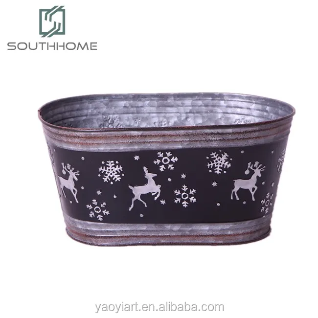 Classical Christmas Style Metal Zinc Bucket Pot - Buy Zinc Bucket,Metal ...