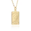 Classic Jewellery ISLE OF MAN Queen Elizabeth's Necklace 925 Silver Geometric Rectangle Pendant Necklaces A1292
