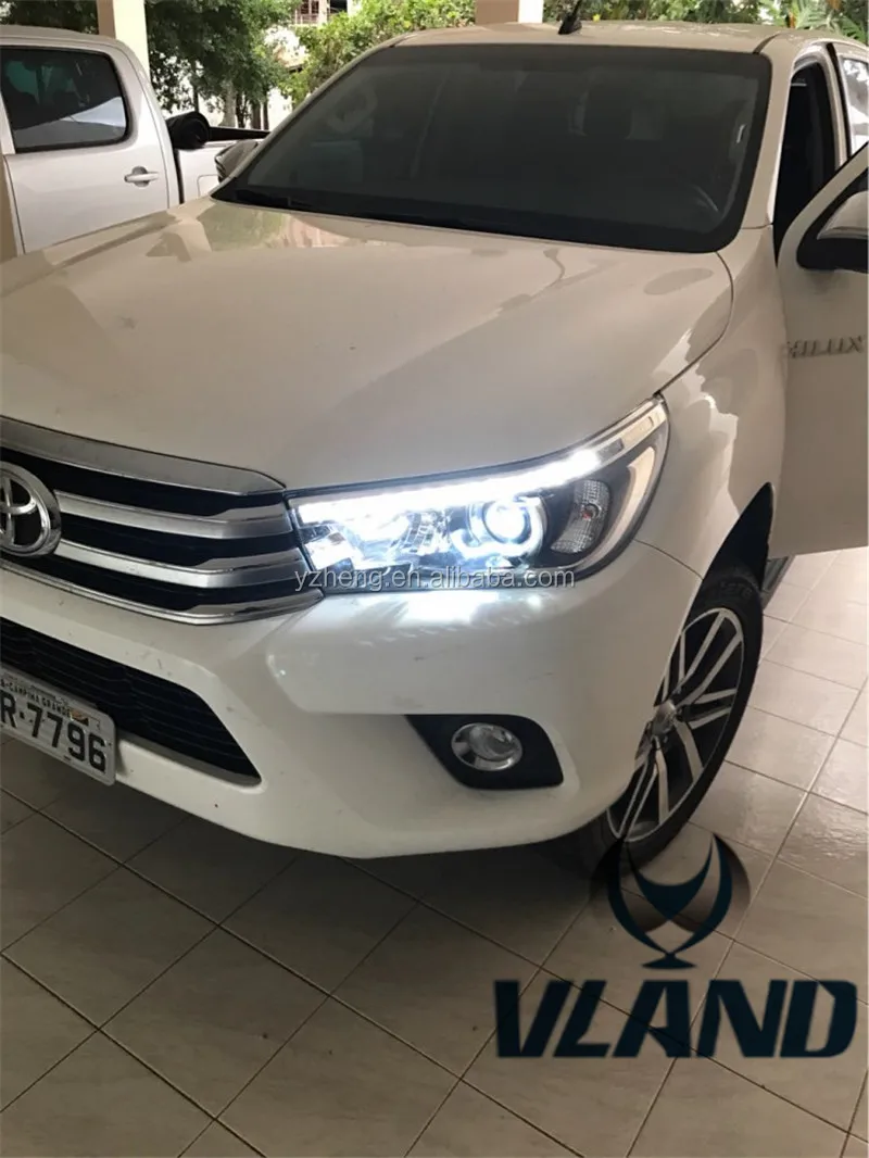 VLAND Factory accessory for car LED lights for Vigo/Hilux/Revo Headlight for 2015-UP with LED drl &Moving turn signal