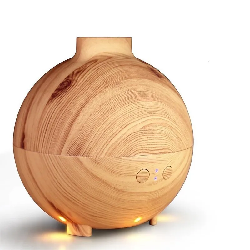 600ml Wood Grain Electric Ultrasonic Essential Oil Air Humidifier Aroma