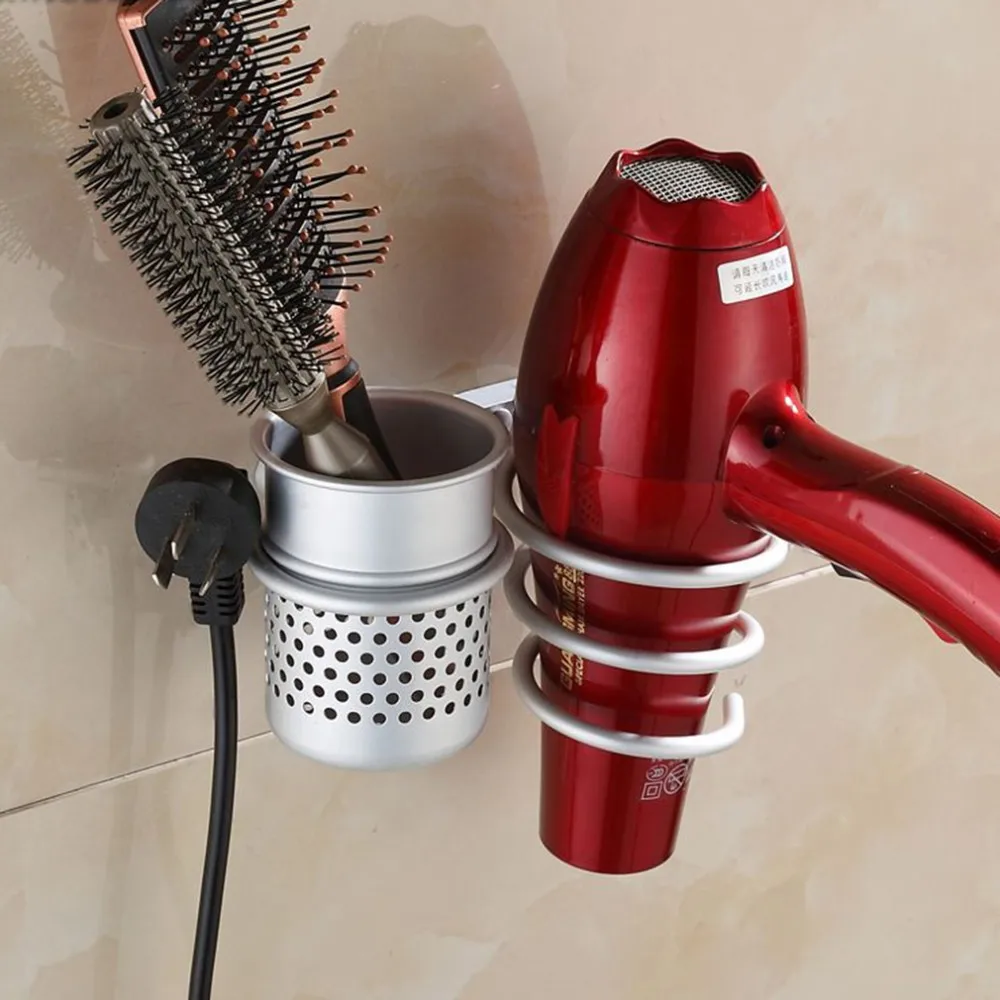 Montado En La Pared Secador De Pelo Secador Peine Soporte Foto de El pelo Secador de pelo para rack de soporte de