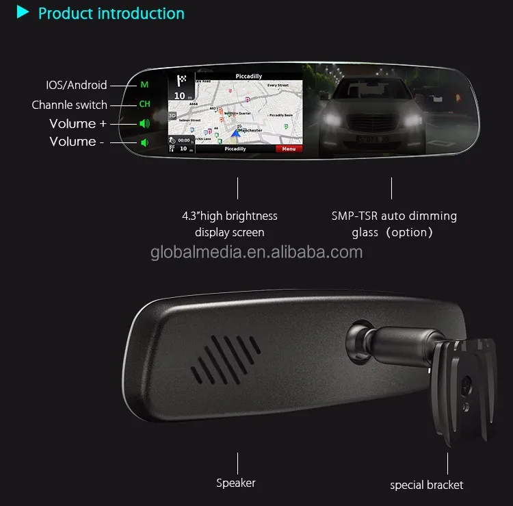 Frameless Interior Rear View Mirror With Rear Camera Display And Ultra