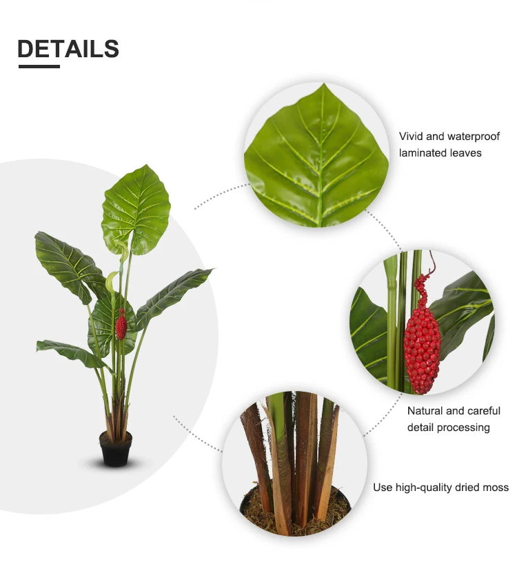 1.6m Alocasia Macrorrhiza Tree High Quality Artificial Plants For Home