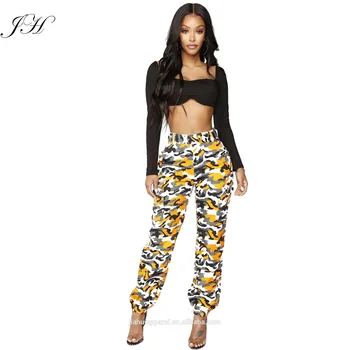 leaf print cargo pants