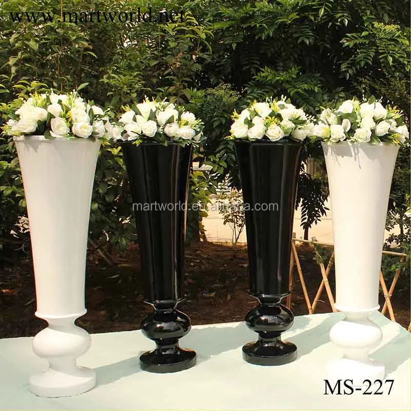Fiber Glass Vase For Wedding Decoration Wedding Pillar Column Pedestal