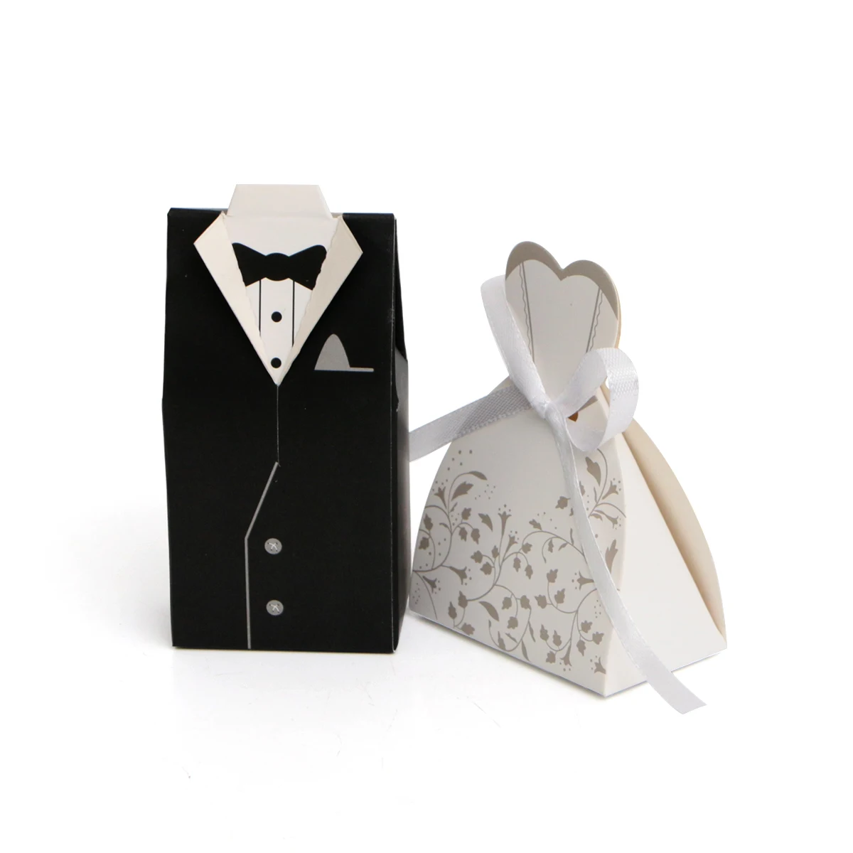 Bride And Groom Dresses Wedding Candy Box for Valentine's Day Wedding Event Party Marriage Layout Decoration Supplies
