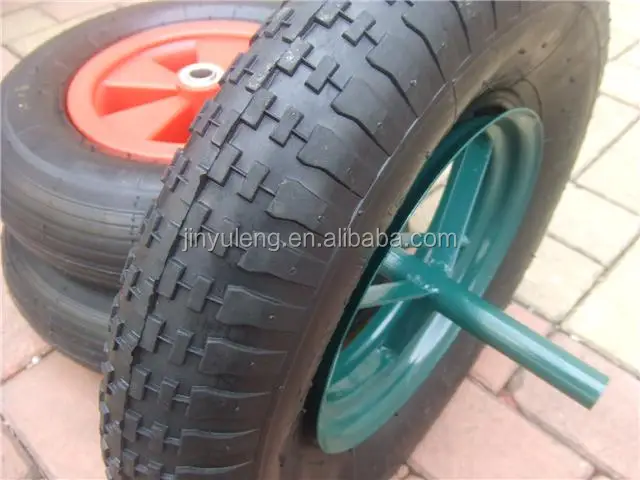 CHINA SHANDONG QINGD Awhole sale 3.50-8 /4.00-8 gem pattern pneumaitc rubber wheel for wheelbarrow wagone trolley unicycle