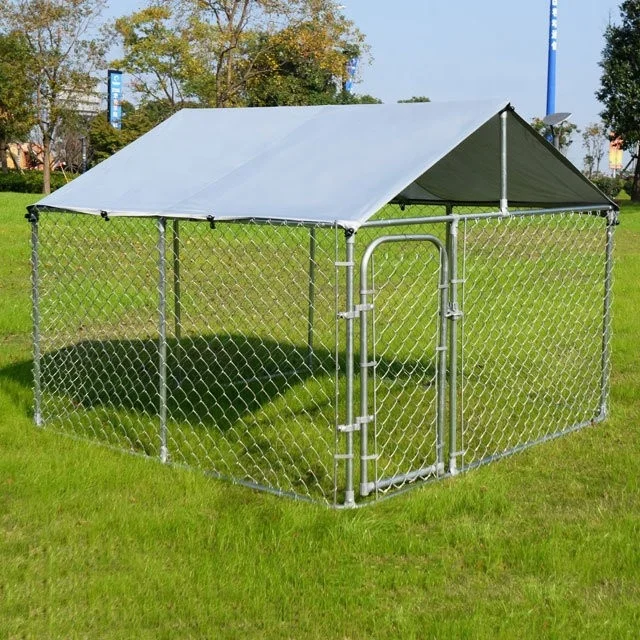 Chain-Link-Dog-Kennel-Enclosure-with-Roof