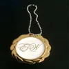 Unique Flower Shape Gold wih White Soft Enamel Bag Tag For Handbag with Ball Chain