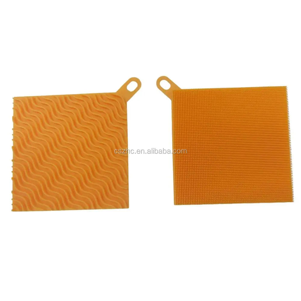 Food grade Square Antibacterial Silicone Dishwashing Brush Sponge Scrubber For Wash Pot Pan Dish Bowl Fruit and Vegetable