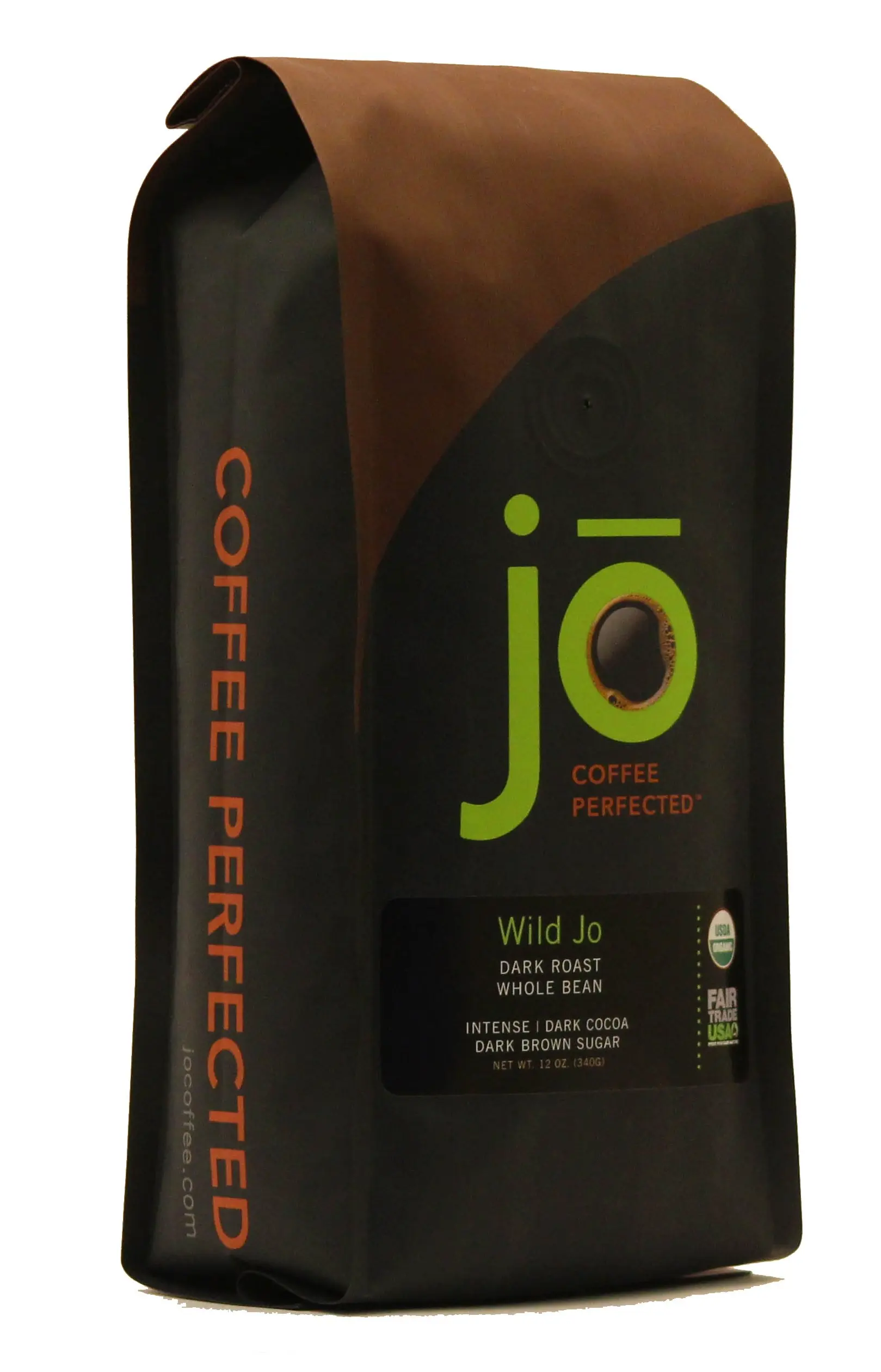 WILD JO: 12 oz, Dark French Roast Organic Coffee, Whole Bean Coffee, Bold Strong Rich Wicked Good Coffee! Great Brewed or Espresso, USDA Certified Fair Trade Organic, 100% Arabica Coffee, NON-GMO