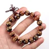 IB6416 Tibetan Buddhism Great Compassion Mantra Buddha Scriptures Red Sandalwood Prayer Bracelet