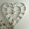 Wholesale Retro Metal Wire Heart wall Clock With Cream White For Home Living Room Furniture