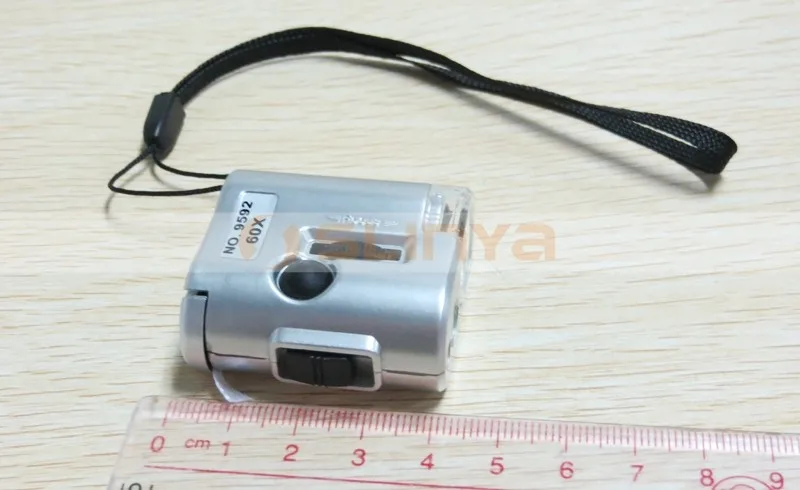 Glass Mini Microscope Magnifier Loupe Silver Jewellery Pocket Handheld 60x