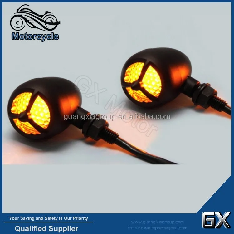 2pcs Chrome Turn Signals For Motorcycle Warplane Propeller Victory