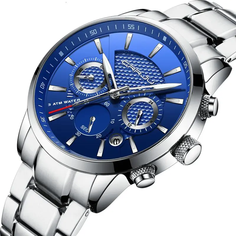 Top Luxury Men Wrist Watches Business Calendar Clock Waterproof