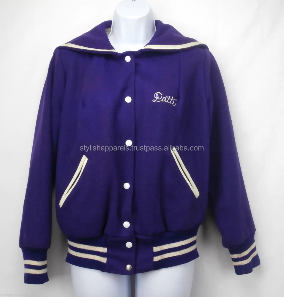 sailor collar letterman jacket