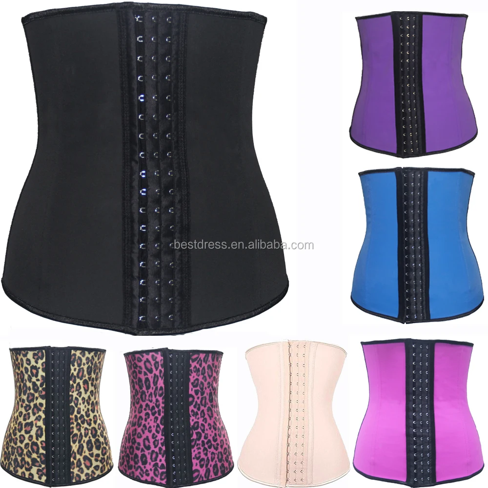 Coldker Waist Trainer Corset Zipper And Hooks Rubber Waist Trainer