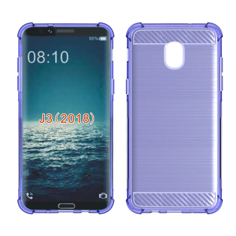 newstyle Carbon Fiber Cover soft Tpu Brushed case For Samsung Galaxy J3 2018