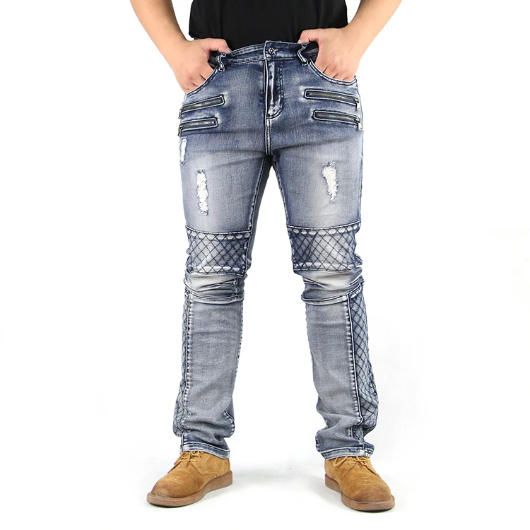 
Wholesale Men Cotton Straight Classic Jeans Male Denim Pants New Design Men Casual Trousers 